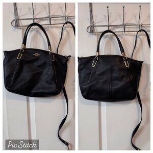Coach Black Pebbled Leather Shoulder Bag